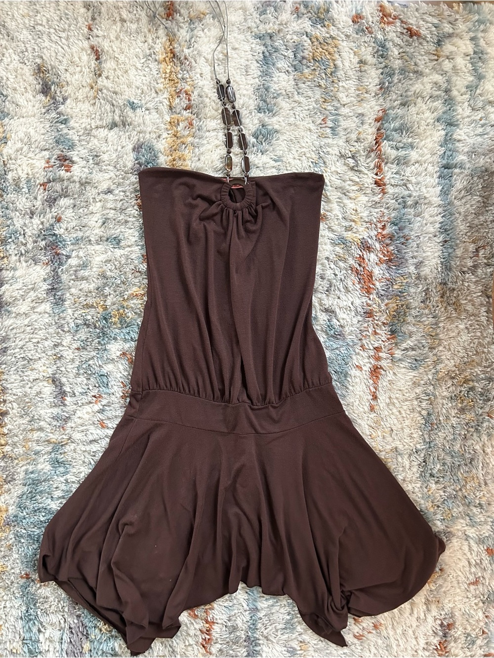 Y2K Brown Halter top dress